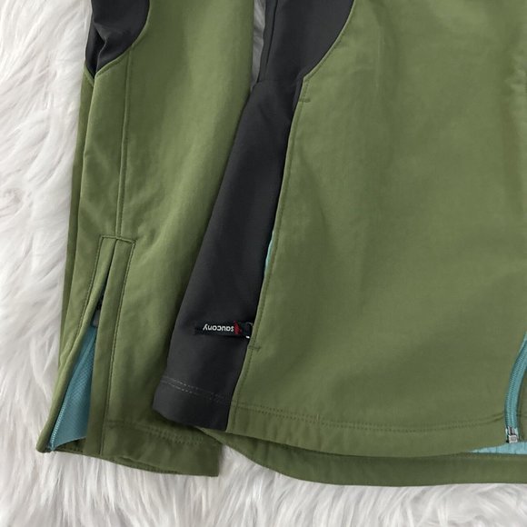 Saucony womens green athletic jacket fitted full zip size XS EUC - Picture 2 of 12